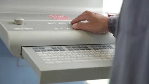 Control keyboard panel in metal welding work shop close up Stock Footage 75962908