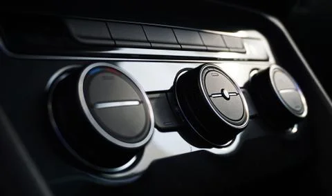 Control keys for the climate system of a modern car. Foto stock