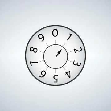 Control knob, adjusting regulator with digits Stock Illustration