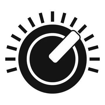 Control knob increasing volume or level with rays effect icon Stock Illustration