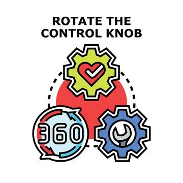 Control knob rotation process settings Stock Illustration
