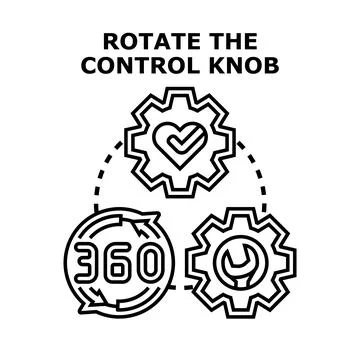 Control knob rotation process settings Stock Illustration