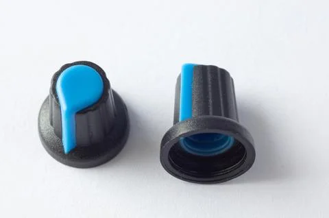 Control knobs. User interface design concept image. Variations of rotary knob Stock Photos