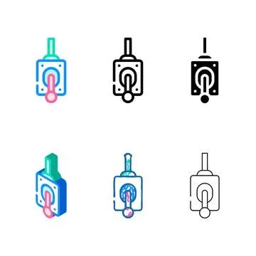 Control lever color icon range vector sign Stock Illustration