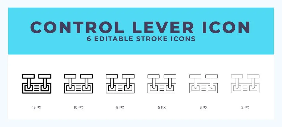 Control lever editable line icon. Vector illustration with different stroke. Stock Illustration