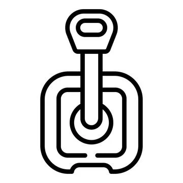 Control lever entering control panel slot, industrial automation symbol Stock Illustration