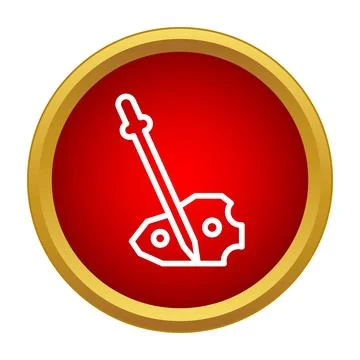Control lever pushing mechanism icon in red circle イラスト素材
