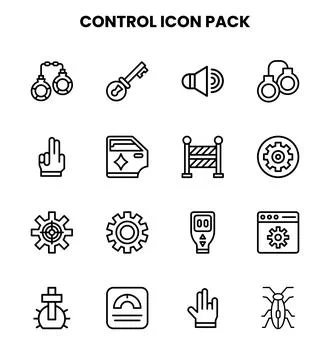 Control Line Collection Icons Pack Ilustração Stock