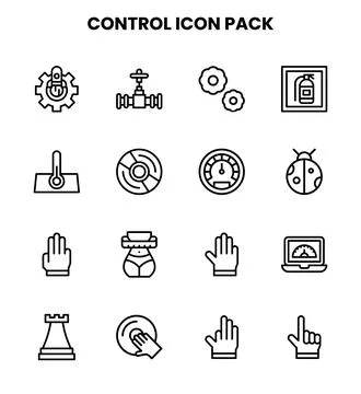 Control Line Graphics Icons Pack Stock Illustration