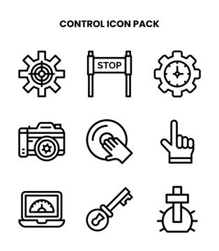Control Line Icons Pack Stockillustratie