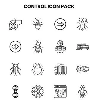 Control Line Scalable Icons Pack Stock Illustration