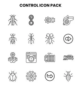 Control Line Scalable Icons Pack Ilustração Stock