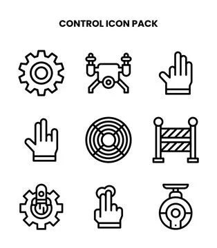 Control Line Set Icons Pack Stock Illustration