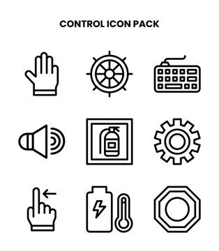 Control Line Vector Icons Pack 스톡 일러스트