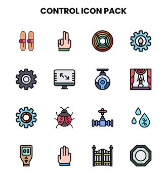 Control Lineal Color Icons Pack Stockillustratie