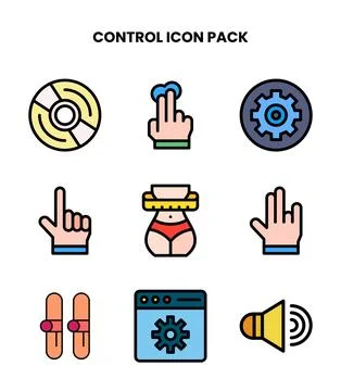 Control Lineal Color Vector Icons Pack Stock Illustration