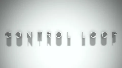 Control loop 3D title animation white text on a white background Stock Footage 299823759