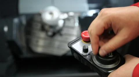 Control of the machine tool Stock Footage 62943266