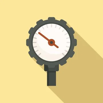 Control manometer icon flat . Gas pressure Stock Illustration