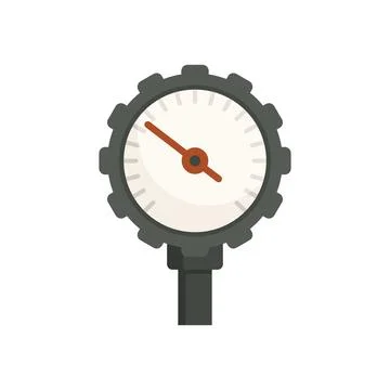 Control manometer icon flat vector. Gas pressure Stock Illustration