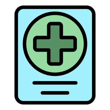 Control medical pass icon vector flat Stock Illustration