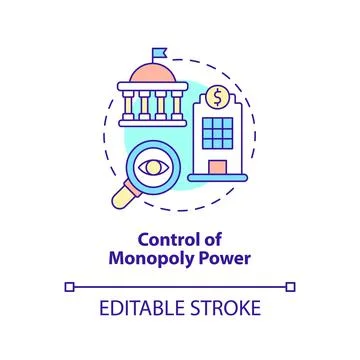 Control of monopoly power concept icon Stock Illustration