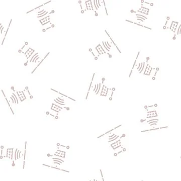 Control of movement of carts glyph vector seamless pattern Stock Illustration