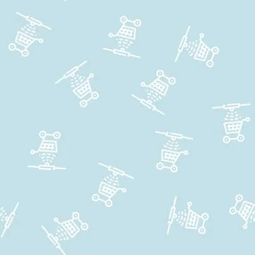 Control of movement of carts line vector seamless pattern Stock Illustration