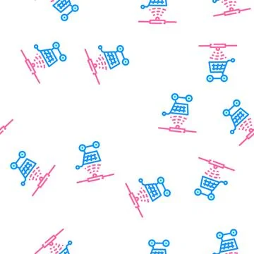 Control of movement of carts vector seamless pattern Stock Illustration