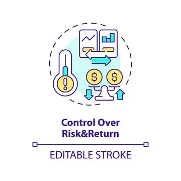 Control over risk and return multi color concept icon Ilustração Stock