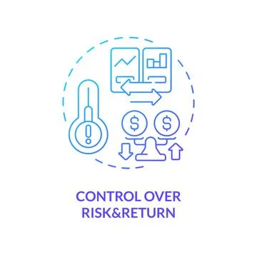 Control over risk and return blue gradient concept icon Ilustração Stock