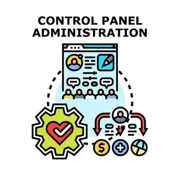 Control panel administration managing business processes Stock Illustration