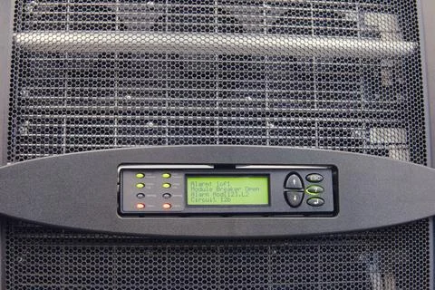 Control panel with alarm module of uninterruptible power supply system ups .. Stock Photos