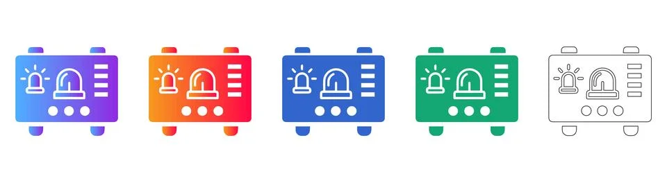Control Panel Alert Icons Set Stock Illustration