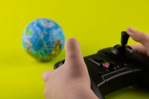 The control panel and the globe Stock Photos