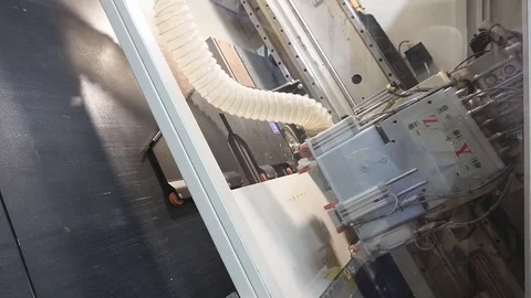 Control panel and interior of woodworking machinery Stock Footage 71619121