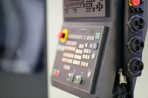 Control panel  and manual handwheel control unit Stock Photos