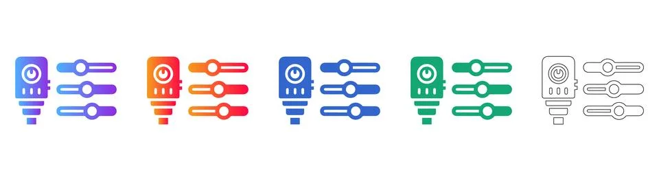Control Panel and Settings Icon Collection Stock Illustration