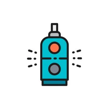 Control panel on and off, switch machines flat color line icon. Stock Illustration