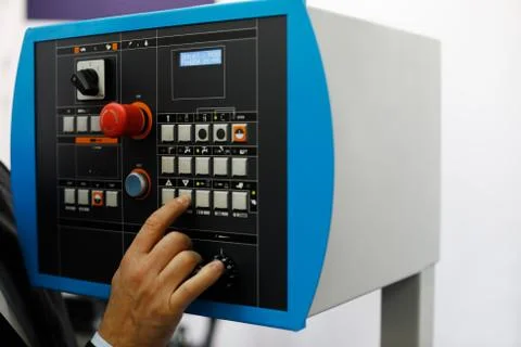 Control panel of the automated machine Stock Photos
