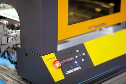 Control panel of automatic PCB assembly machine Stock Photos