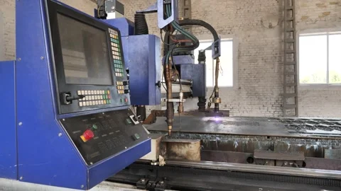 Control panel of an automatic turning and milling machine at the factory. Stock Footage 264107796