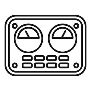 Control panel with buttons and indicators showing monitoring and measurement Stock Illustration