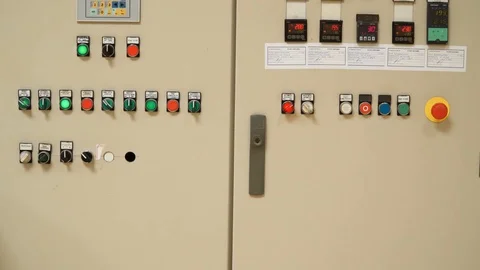 Control Panel Buttons Factory Interior Vídeo Stock 127620809