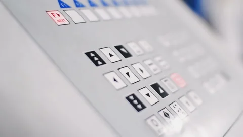 Control panel with buttons machine tool rolling equipment Stock Footage 88370780