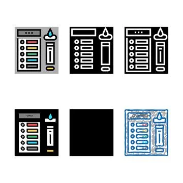 Control panel car wash color icon variants vector Stock Illustration