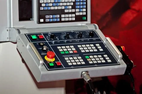Control panel of CNC machine Stock Photos