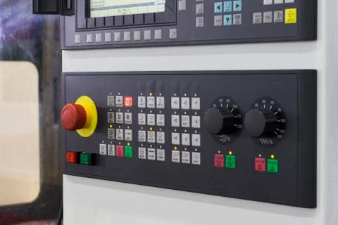 Control panel of cnc machine Stock Photos