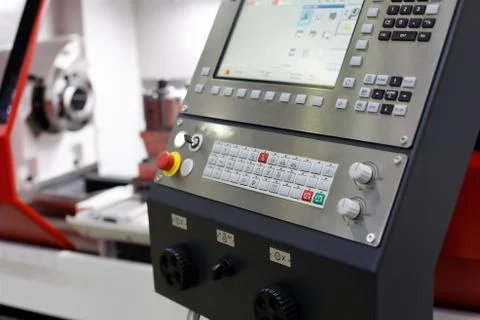 Control panel of the CNC machining center Stock-Fotos