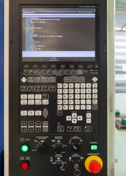 Control panel of CNC machining Center machine Stock Photos
